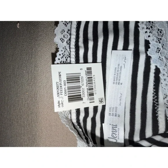 Jenni Intimates XXXL Hipster Panties Pale Blue Ink Stripe Lace Trim Lot of 3 NWT - Picture 8 of 8